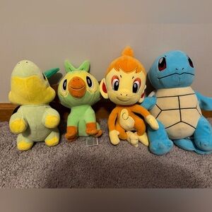 Set of Four Pokémon Plush Toys